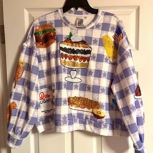 New! Never worn! Queen of Sparkles XS Picnic Sweatshirt
